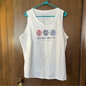 Life is Good Women's America God Bless America The Beautiful Daisy Crusher Tank